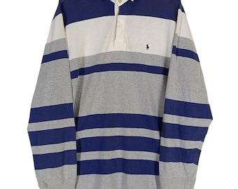 Vintage 90's Polo Ralph Lauren Polo Stripes Shirt Medium Polo