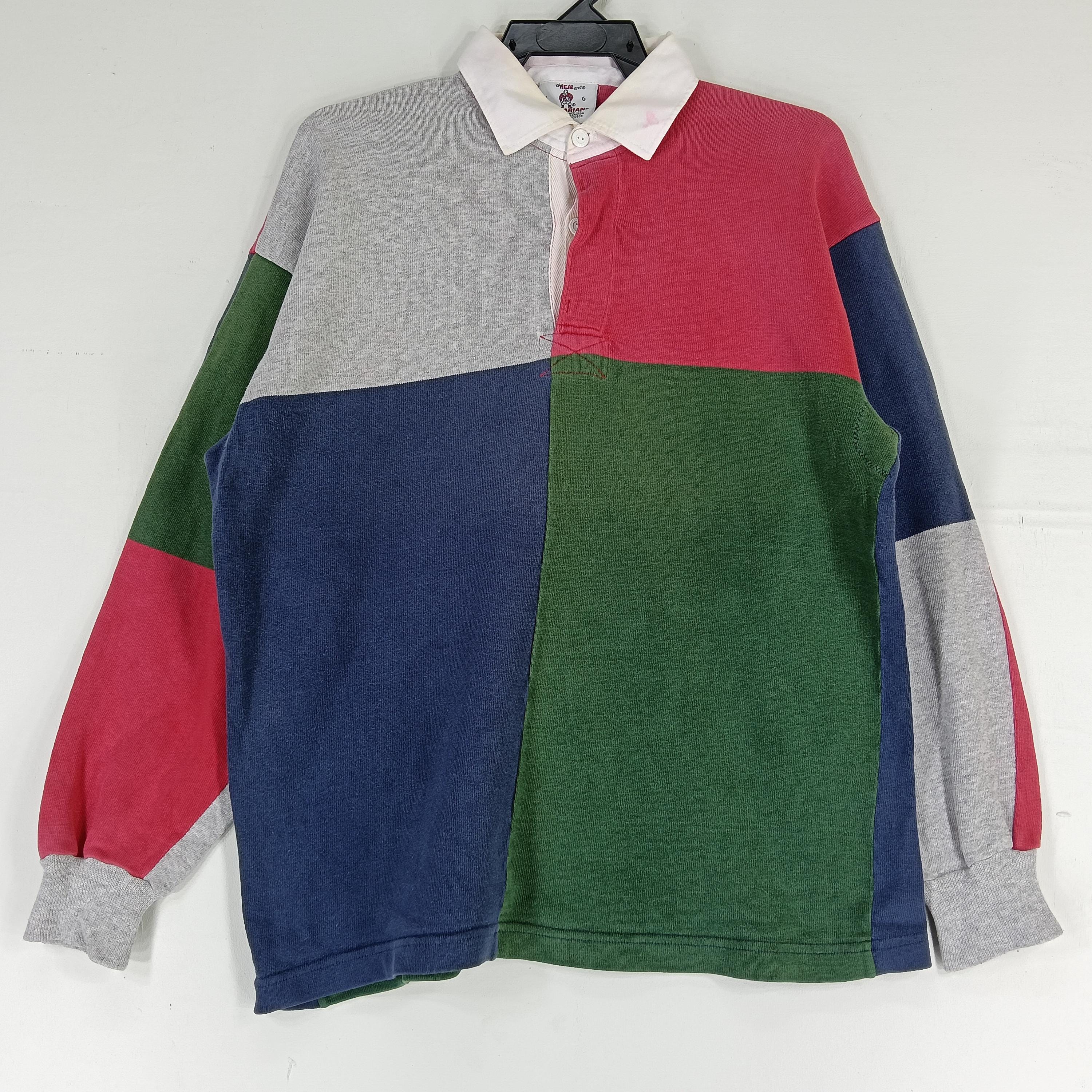 Vintage 90's Barbarian Color Block Rugby Polo Shirt Large Rugby