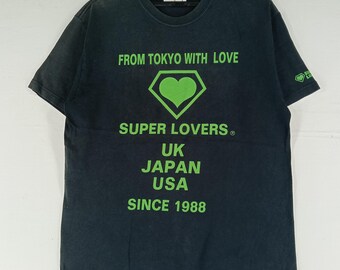 Vintage Super Lovers Japanese Brand Black Medium T Shirt