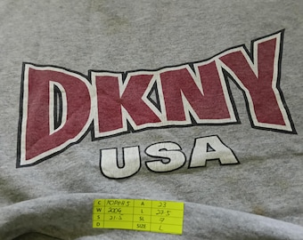 Vintage 90's Dkny Usa Grey T Shirt Large Dkny Sport Jeans Casual