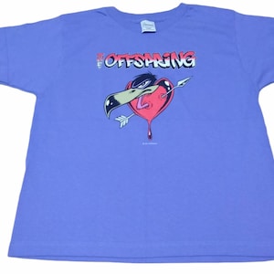 Vintage The Offspring American Rock Band Purpel Large Youth T Shirt Genre Music punk Rock Skate Rock Pop Punk Size L