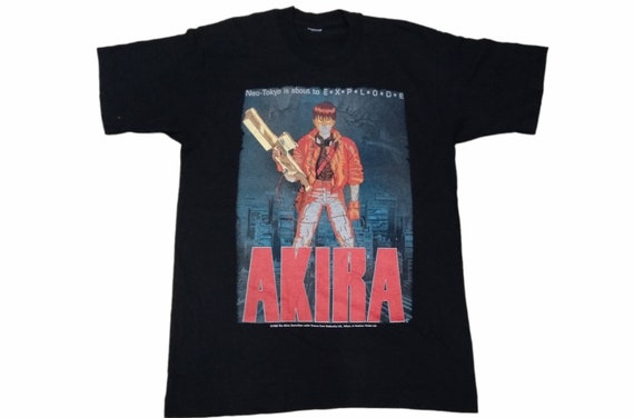 Vintage 90's Akira Anime Kaneda Tetsuo Black Large T Shirt Tees
