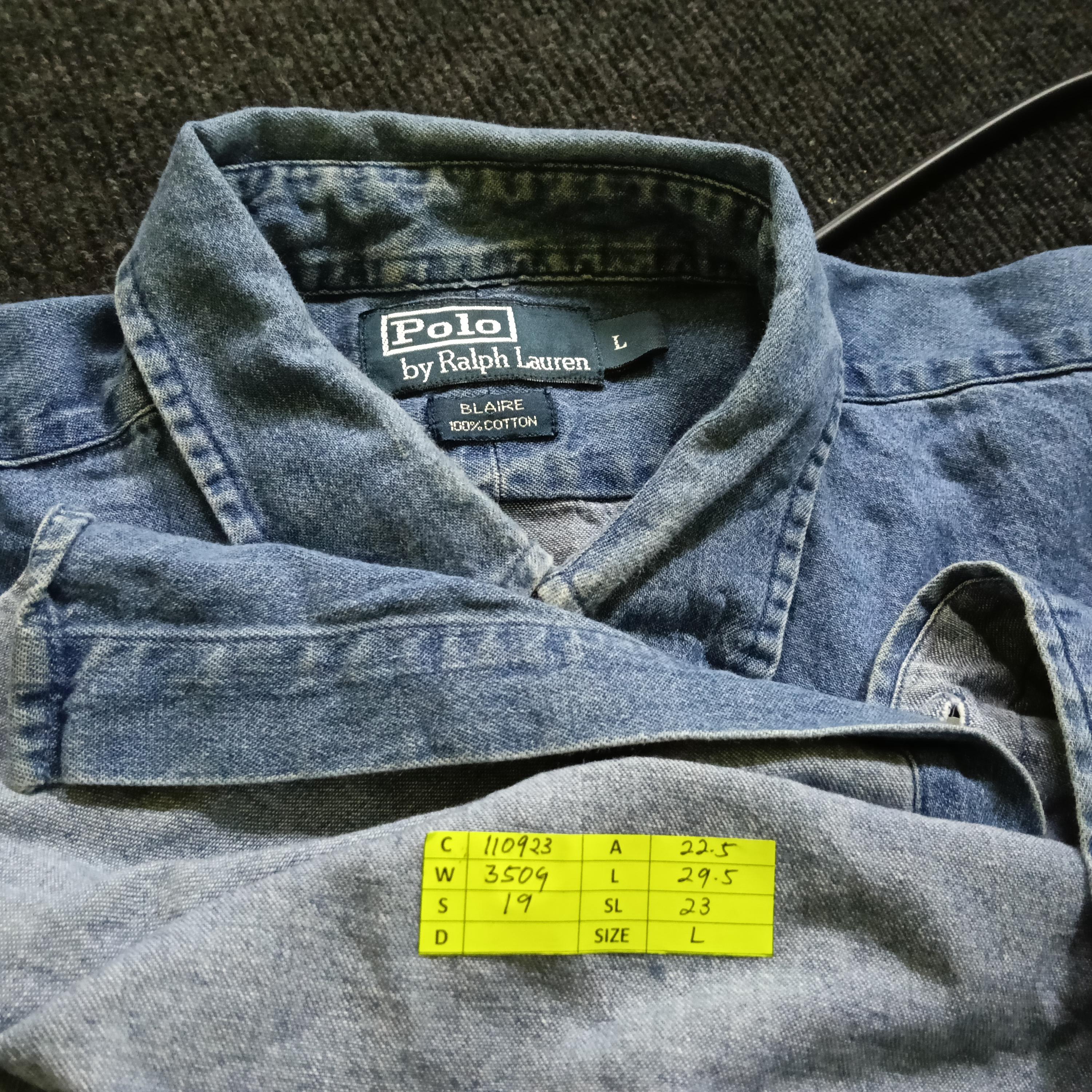 Vintage 90s Polo Ralph Lauren Blue Jeans Shirt Large Ralph Lauren