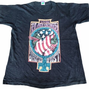 Vintage 90&#39;s The Black Crowes  American Black Large T Shirt Rock Home Of Free Tour Shirt Genre Rock Hard Rock Blues Rock Music Tees Size L