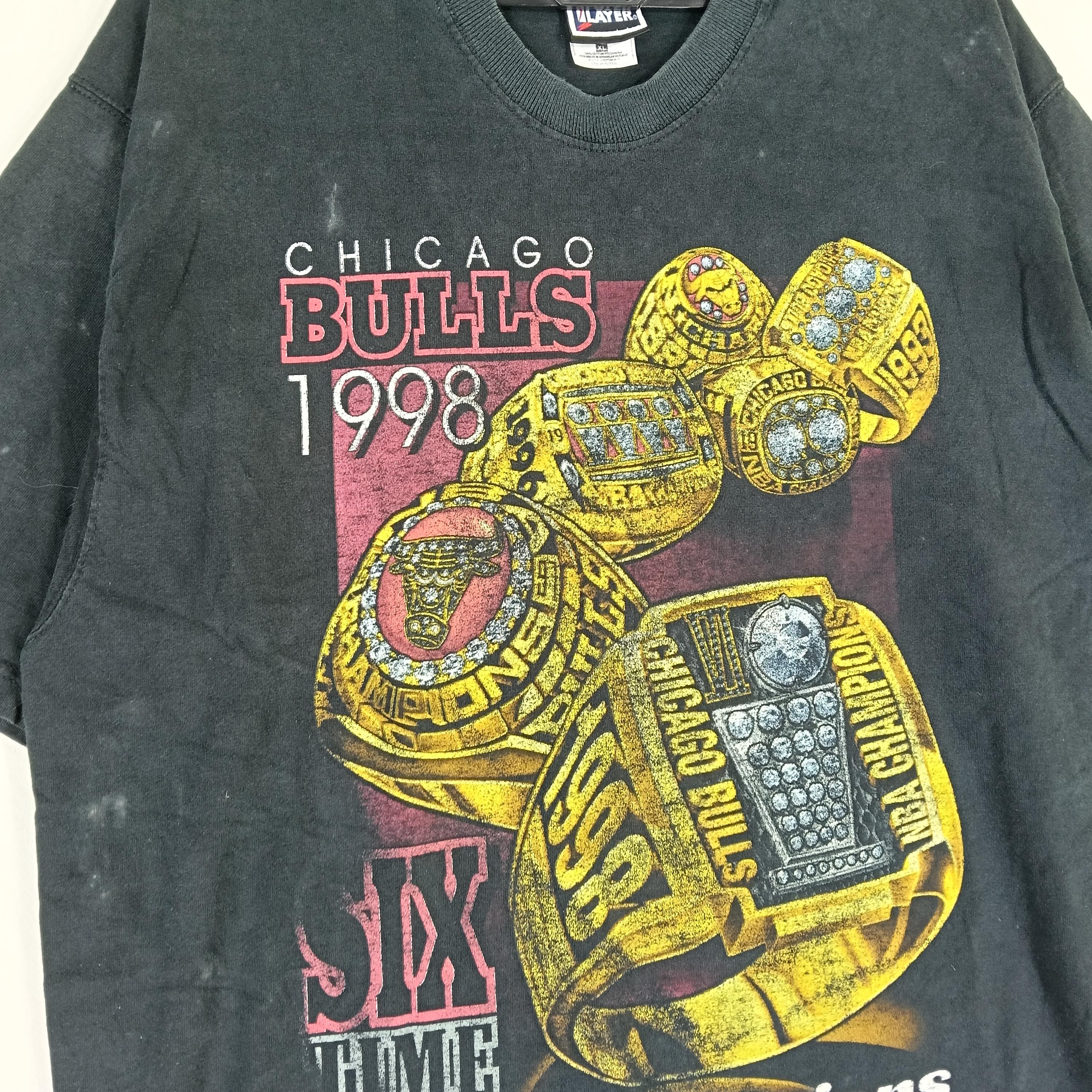 Vintage 90's Chicago Bulls 1998 Basketball Champions Black Xlarge