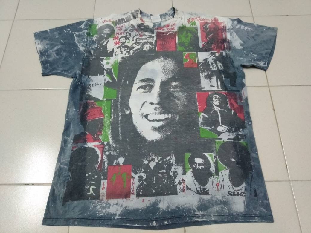 Vintage 90's Bob Marley Jamaican Singer Musician Mosquitohead Acid