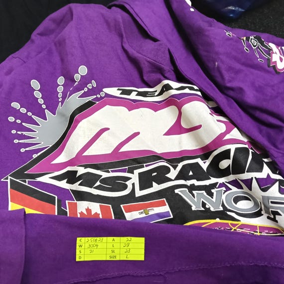 Vintage 90's Motorsport Ms Racing Purple MSR Tour Large T Shirt