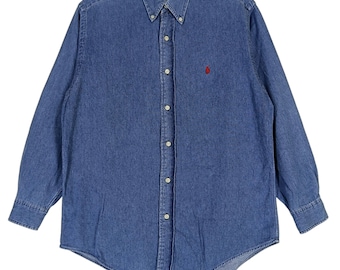 トップス 90s POLO COUNTRY denim shirt S vintage Vintage Polo Ralph Lauren Jeans Shirt Small 90s Polo Pony Blue