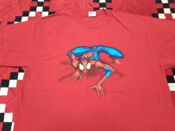 Vintage Spiderman Marvel Movie Red Large T Shirt … - image 3