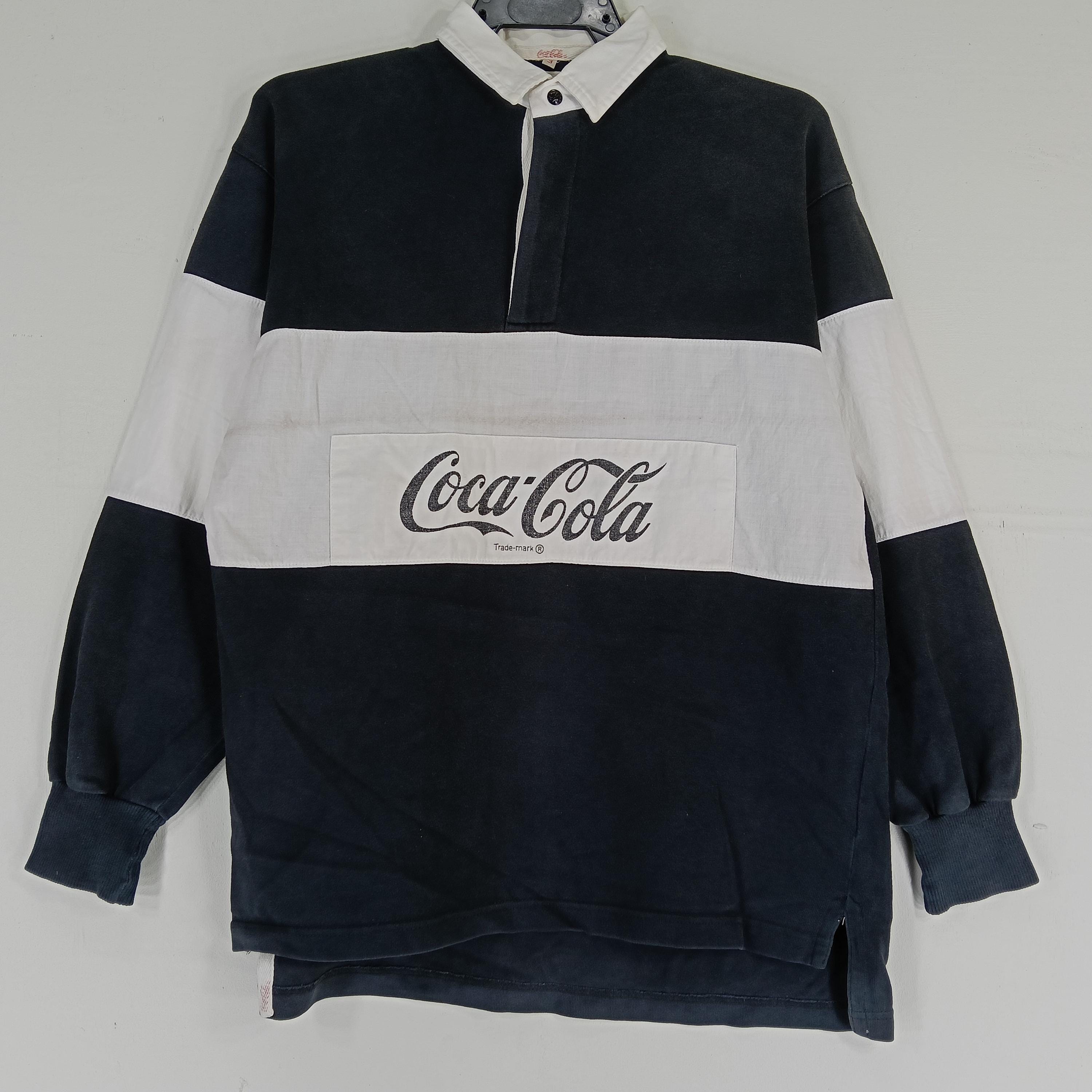Coca-Cola ラガーシャツ ブラック Vintage 1986 Coca Cola Open Water Black White Shirt Medium 80's