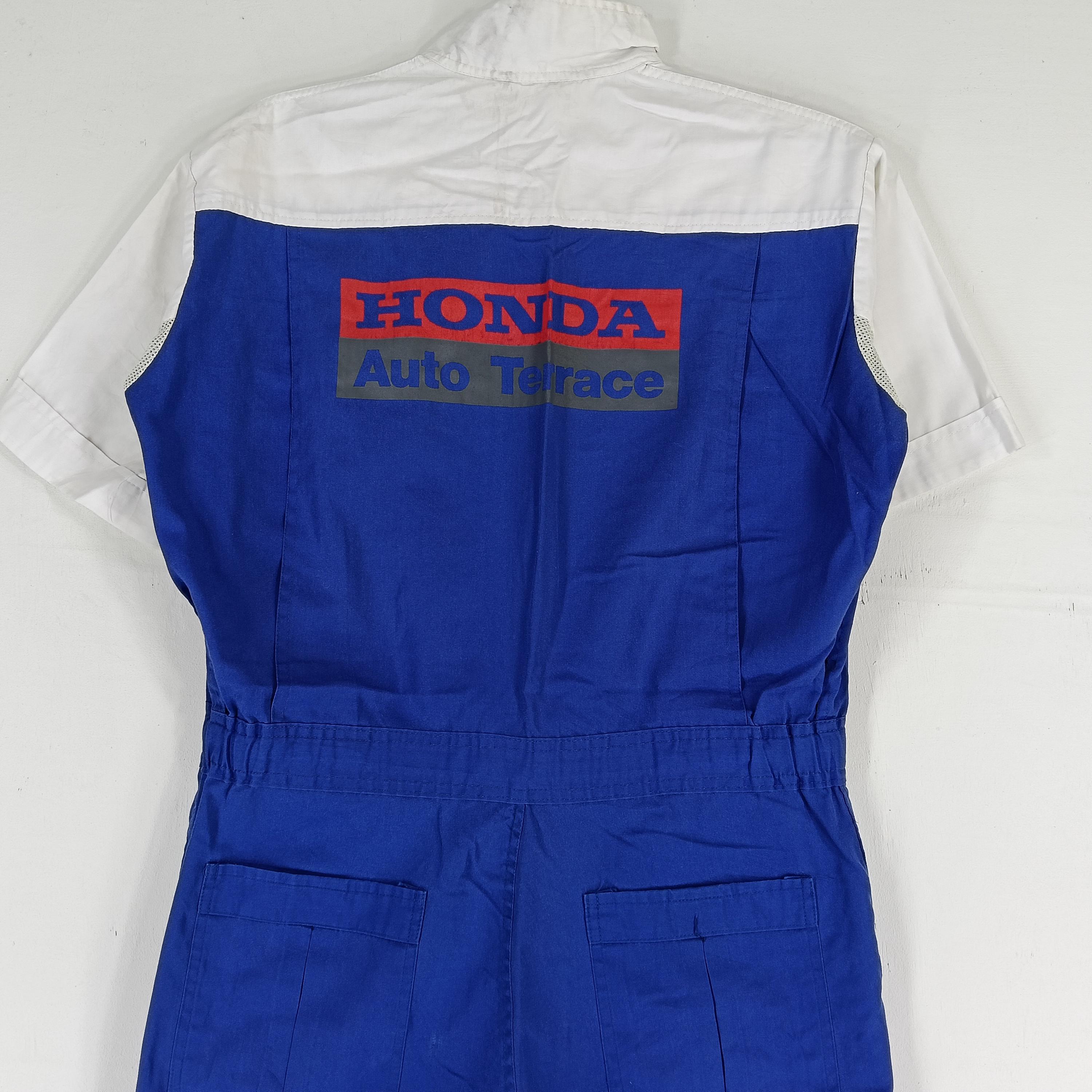 Vintage 90s Honda Auto Terrace Japan Blue White Coveralls Large