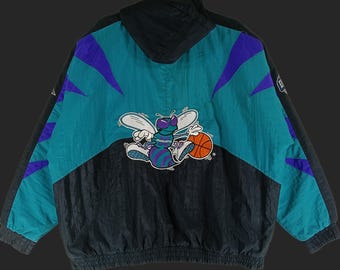 Vintage 1990s Charlotte Hornets NBA Apex One Logo Athletic Puffer