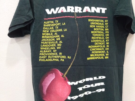 Vintage 90's Warrant Cherry Pie World Tour 1990 Black Medium T