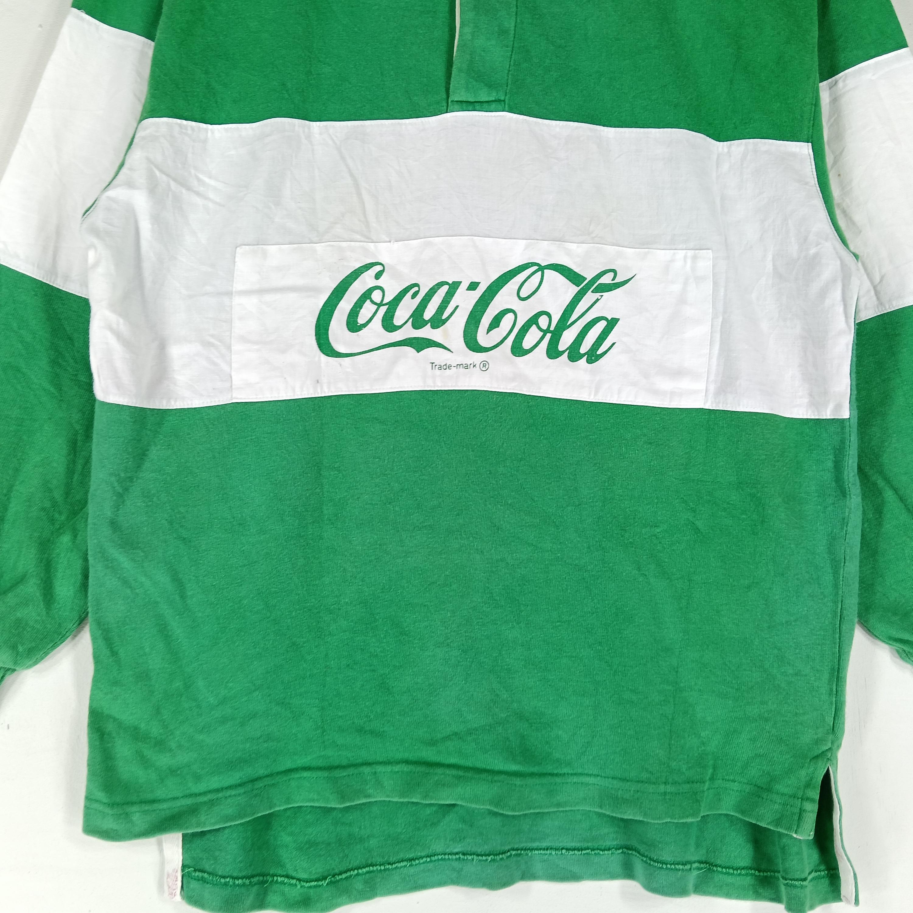 90s Coca-Cola 長袖ラガーシャツ グリーン Vintage 90's Coca Cola Carbonate Drink Water Green Color Block