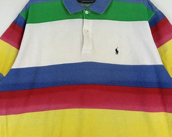 ヴィンテージ ラルフローレン ストライプ ポロシャツ XLサイズ 90年代