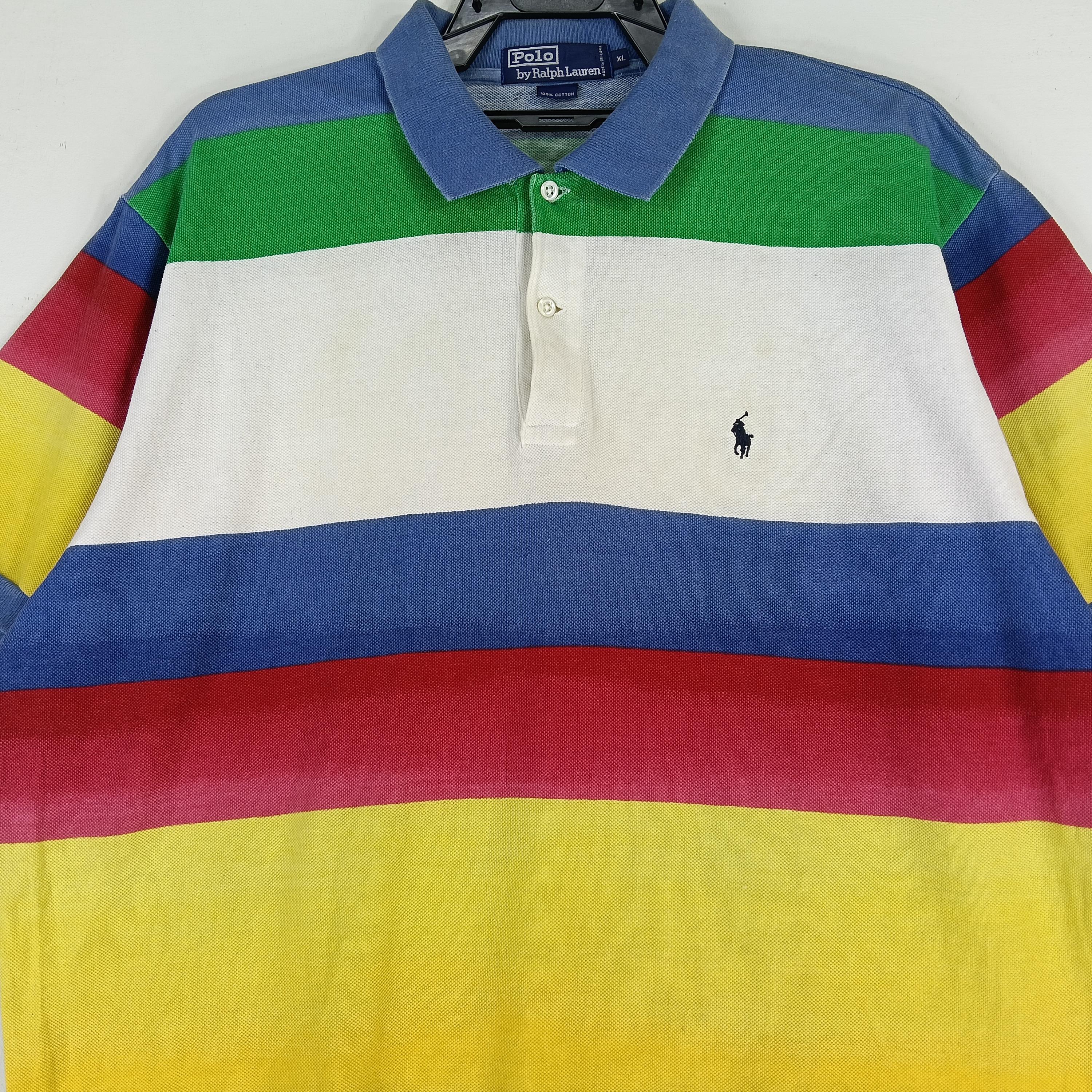 Ralph Lauren ポロ ラガー レインボー 90s ヴィンテージ Vintage Ralph Lauren Stripes Polo Shirt Xlarge 90s Sportswear