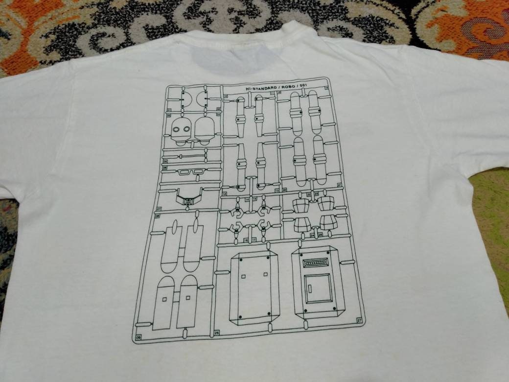 Vintage 90's Hi-standard Japanese Punk Rock Band White Medium T