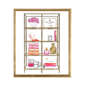 Red And Gold Kate Spade Set Wall Art Fashion Prints Office Etsy