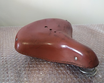 Vintage fietsstoel / Zwart dik lederen fietsstoeltje / Souviet | Etsy België