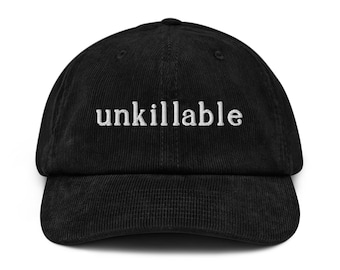 Unkillable Embroidered Corduroy Hat, Adjustable Cotton Buckle