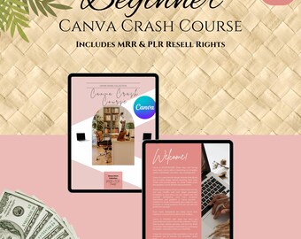 Done for You, Canva Crash Course Ebook, Editable, Canva Template, MRR, PLR, How to Canva, Beginner Canva Tutorial