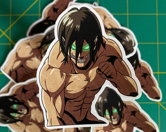 Eren Yeager Custom Sticker Decal Vinyl manga laptop Details about / Attack on Titan Anime