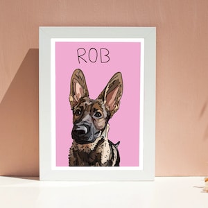 Arte de pared de cachorro para sala de estar, dibujo realista de mascota, linda decoración de pared de entrada