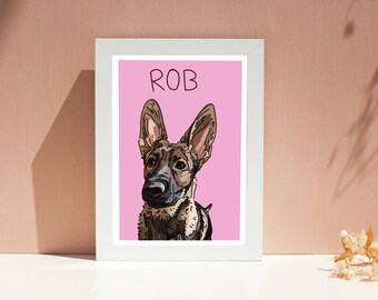 Presente de condolências pela perda de um animal de estimação | Retrato personalizado em memória do seu pet | Presente personalizado em memória de cães e gatos | Retrato em memória do seu pet | Arte de parede para homenagear seu animal de estimação