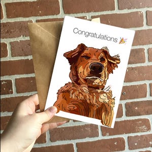 Tarjetas ilustradas personalizadas para mascotas con saludos personalizados / Tarjetas de cumpleaños y aniversario personalizadas