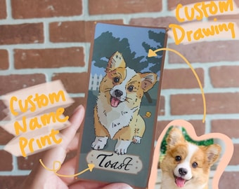 Custom Pet Bookmarks: Dog & Cat Illustration, Set of 2