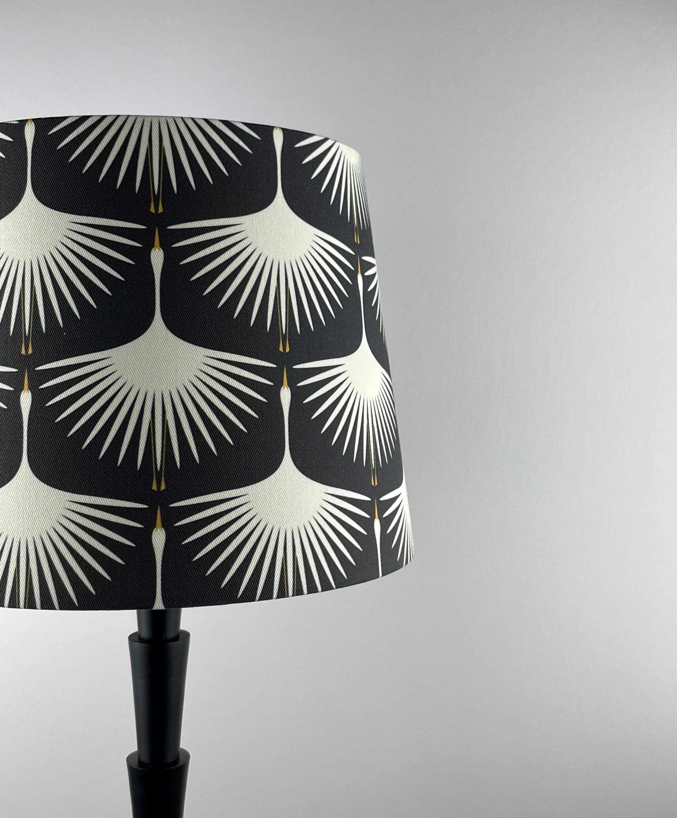 Art Deco Lampshade Cream White Black Swan Bird Pattern Etsy UK