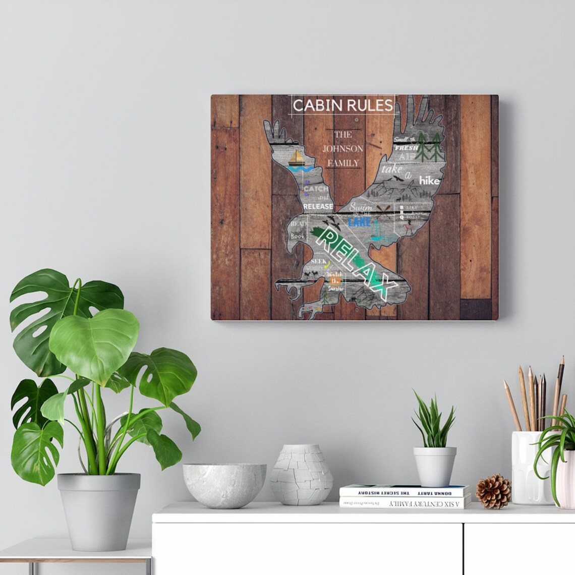 Firma de reglas de cabina / Colgante de pared de águila / | Etsy