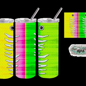 Fishing lure yellow pink green design for 20oz sublimation tumbler, straight and tapered cup; Water slide digital, father&#39;s day; wrap