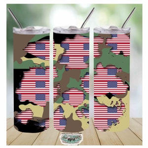 American Flag Camo cutout digital design  20oz skinny straight tumbler DIGITAL design; png