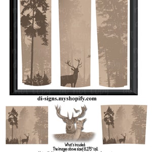Hunting Deer sepia design  20oz skinny straight tumbler DIGITAL design; png