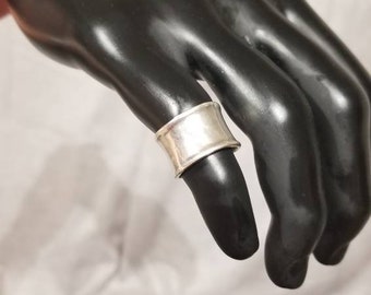 Vintage handmade silver statement ring.