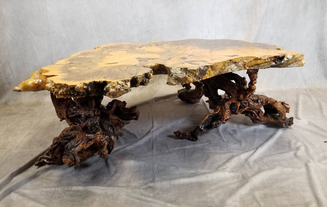 Manzanita Live Edge Slab Coffee Table Etsy