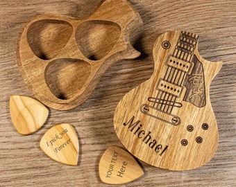 Personalisierte Gitarren-Plektrum aus Holz mit gravierten Plektrums