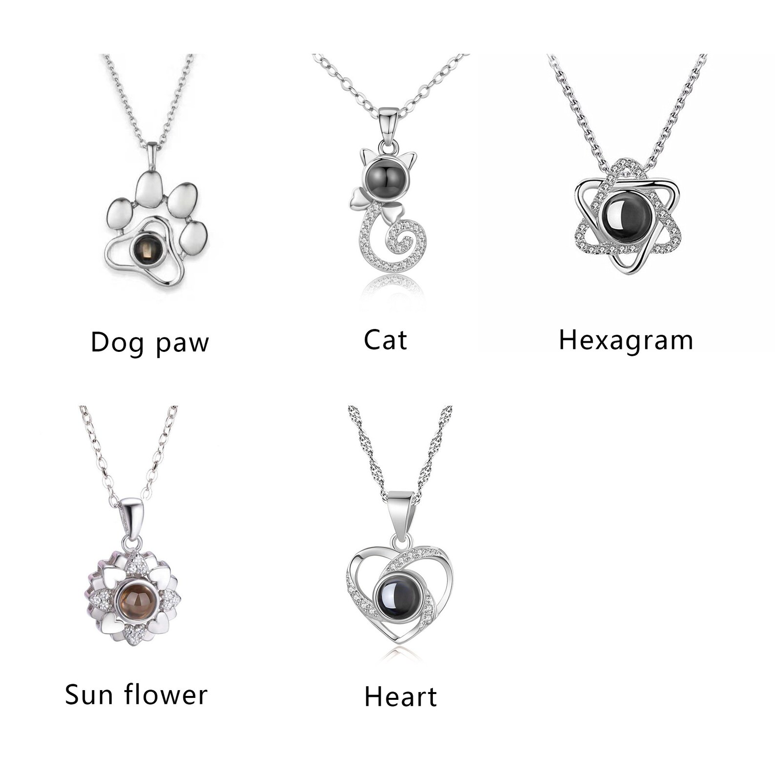 Pet Photo Necklace Personalized Dog Necklace Custom Cat Etsy