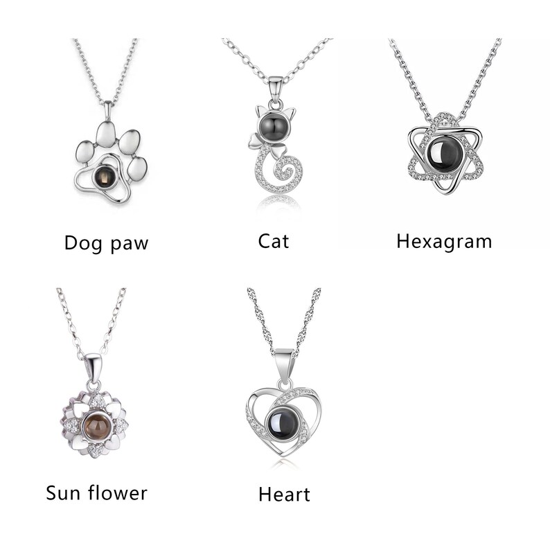 Pet Photo Necklace Personalized Dog Necklace Custom Cat Etsy