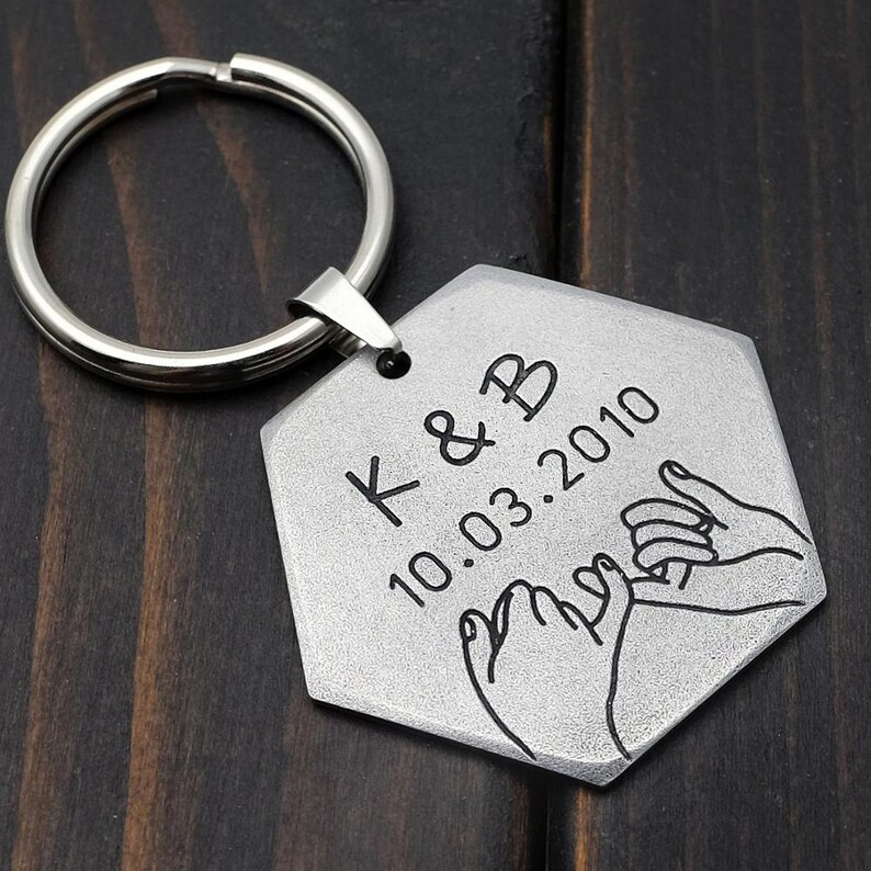 Custom Key Ring for Men Engraved Pull hook Keychain Key chain Gift for Women Wedding Gift Personalized Keyring Coordinates Keychains