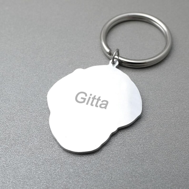 Engraved Stainless Pet Photo Keychain Custom Pet Keychain Etsy