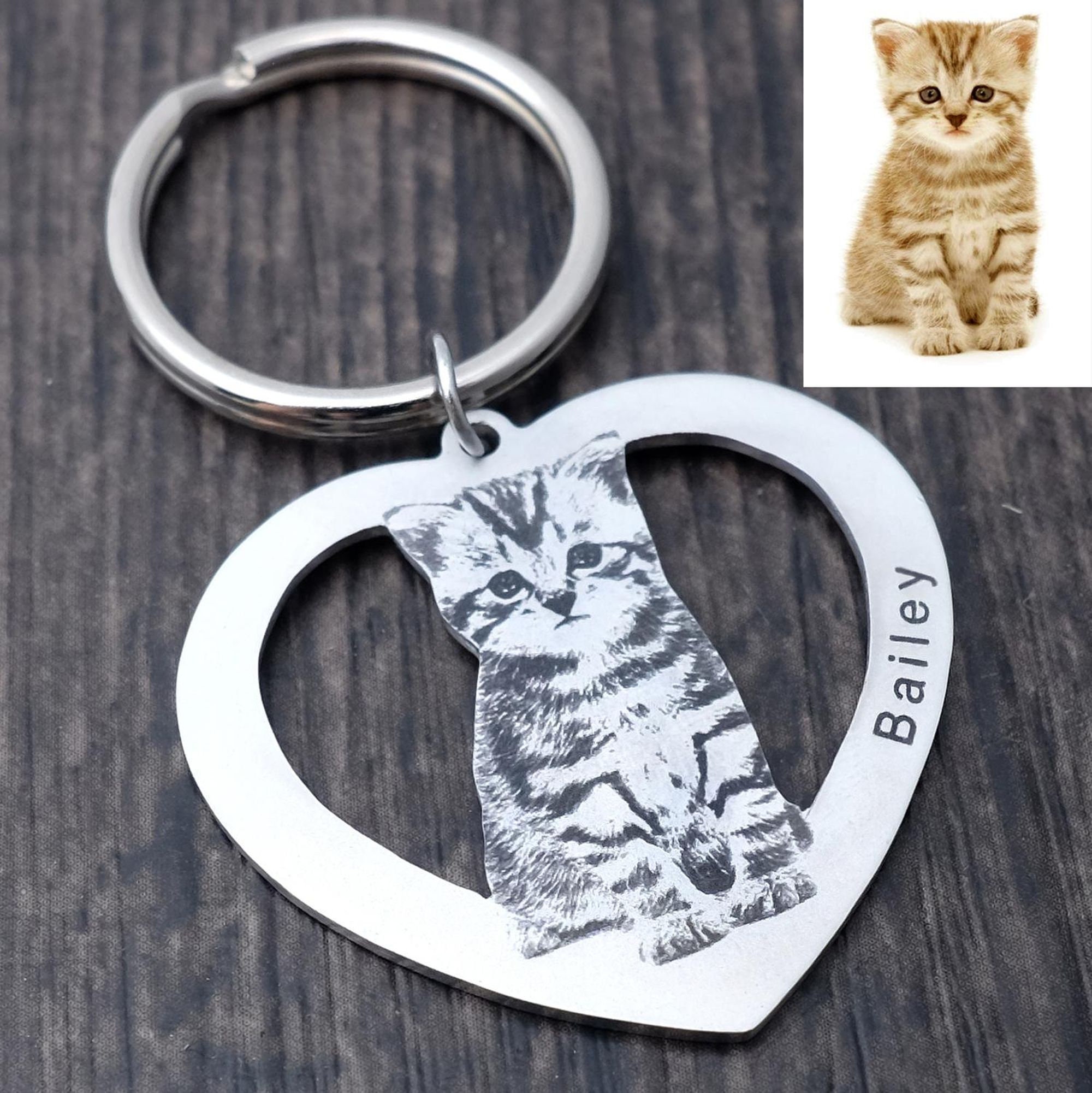 Custom Dog Tag Keychain Personalized Pet Face Keychain Pet Etsy