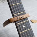 Personalized Metal Guitar Capo with Wood Grain, Custom Message, Engraved Guitar Pick, Birthday Gift, Fathers days Gift for Guitarists product logo