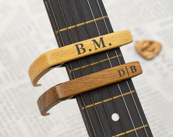 Personalized Guitar Capo & Pick Set: Engraved Metal Sandhi Clip