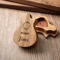 Personalized Wooden Guitar Pick Set with Engraved Case product logo