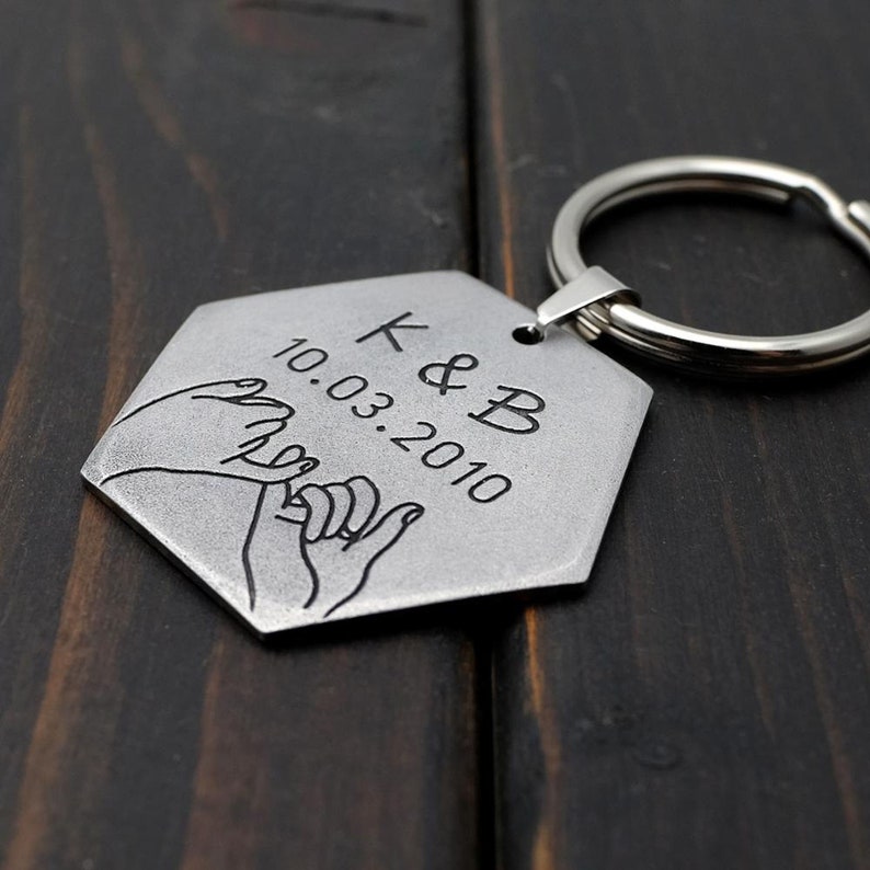 Custom Key Ring for Men Engraved Pull hook Keychain Key chain Gift for Women Wedding Gift Personalized Keyring Coordinates Keychains