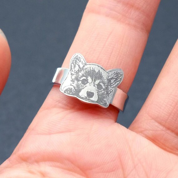 Personalized Dog Photo & Name Ring Engraved Pet Photo Ring Etsy Hong Kong