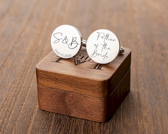 Personalized Engraved Cufflinks, Custom Cuff links for anniversary, Groomsmen Gifts