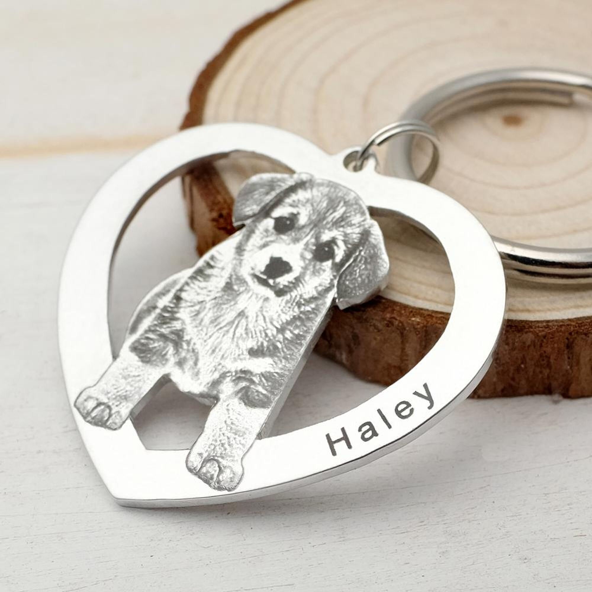 Custom Dog Tag Keychain Personalized Pet Face Keychain Pet Etsy